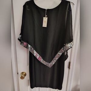 Koh Koh Black Dress with Silver Accents